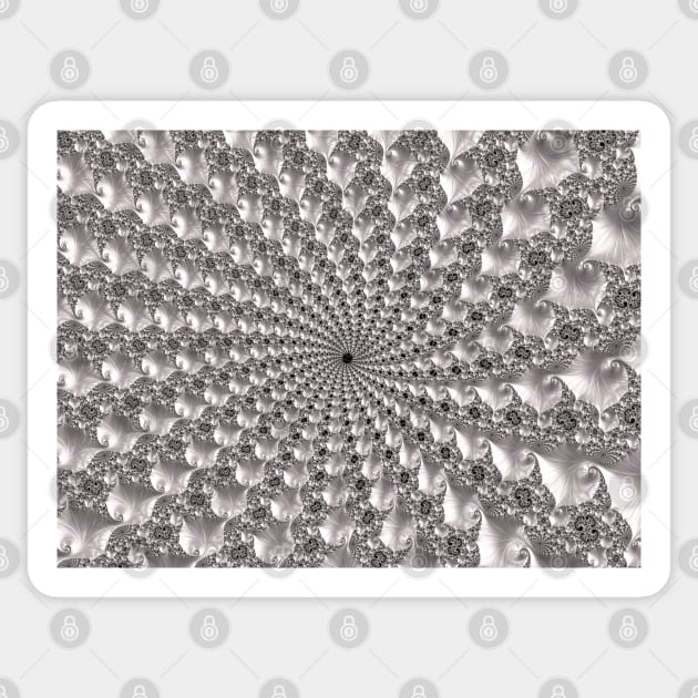 Mandelbrot Set Fractal Art in Shades of Silver Gray Sticker by karenmcfarland13